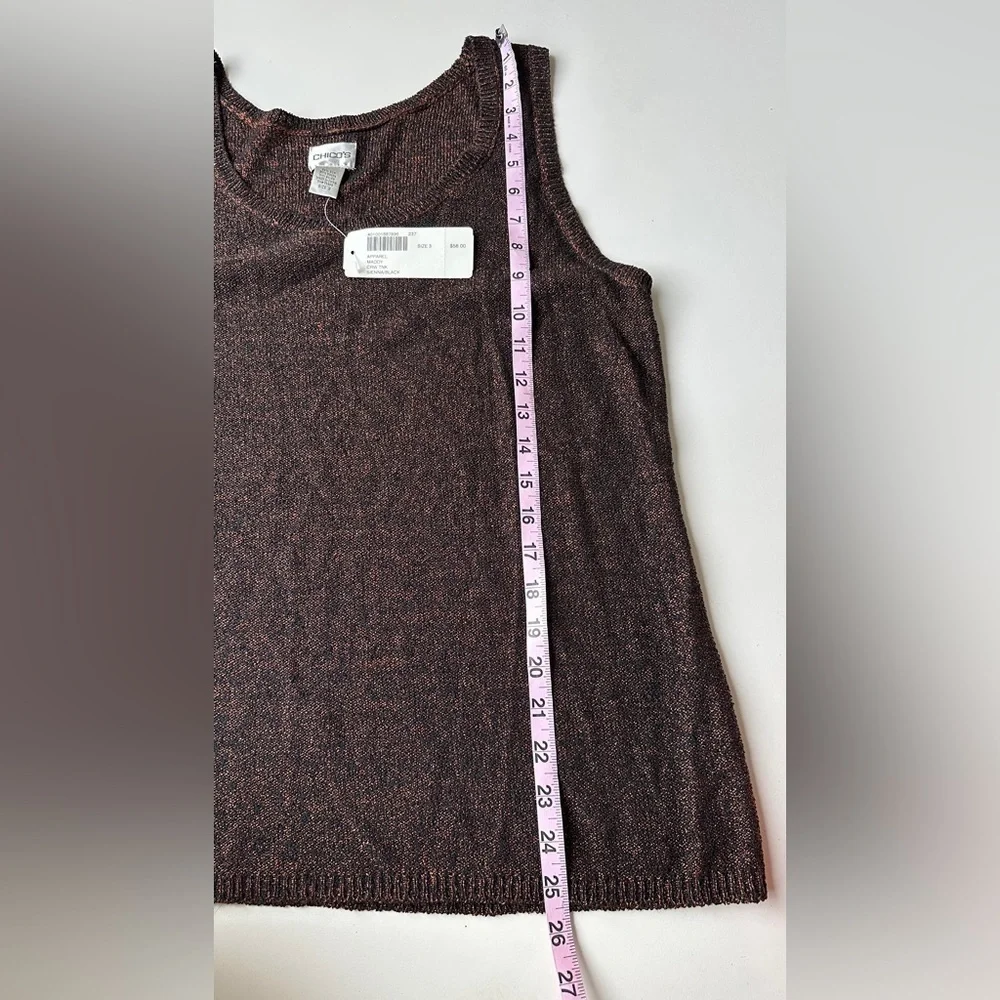 NWT Chico’s Black Orange Silk Blend Sleeveless Sweater Maddy Size 3 (US XL) $58 - Picture 8 of 8